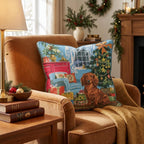 Retro Parlor Dachshund Throw Pillow throw pillow - Hillcroft Home