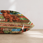 Retro Parlor Dachshund Throw Pillow - Hillcroft Home