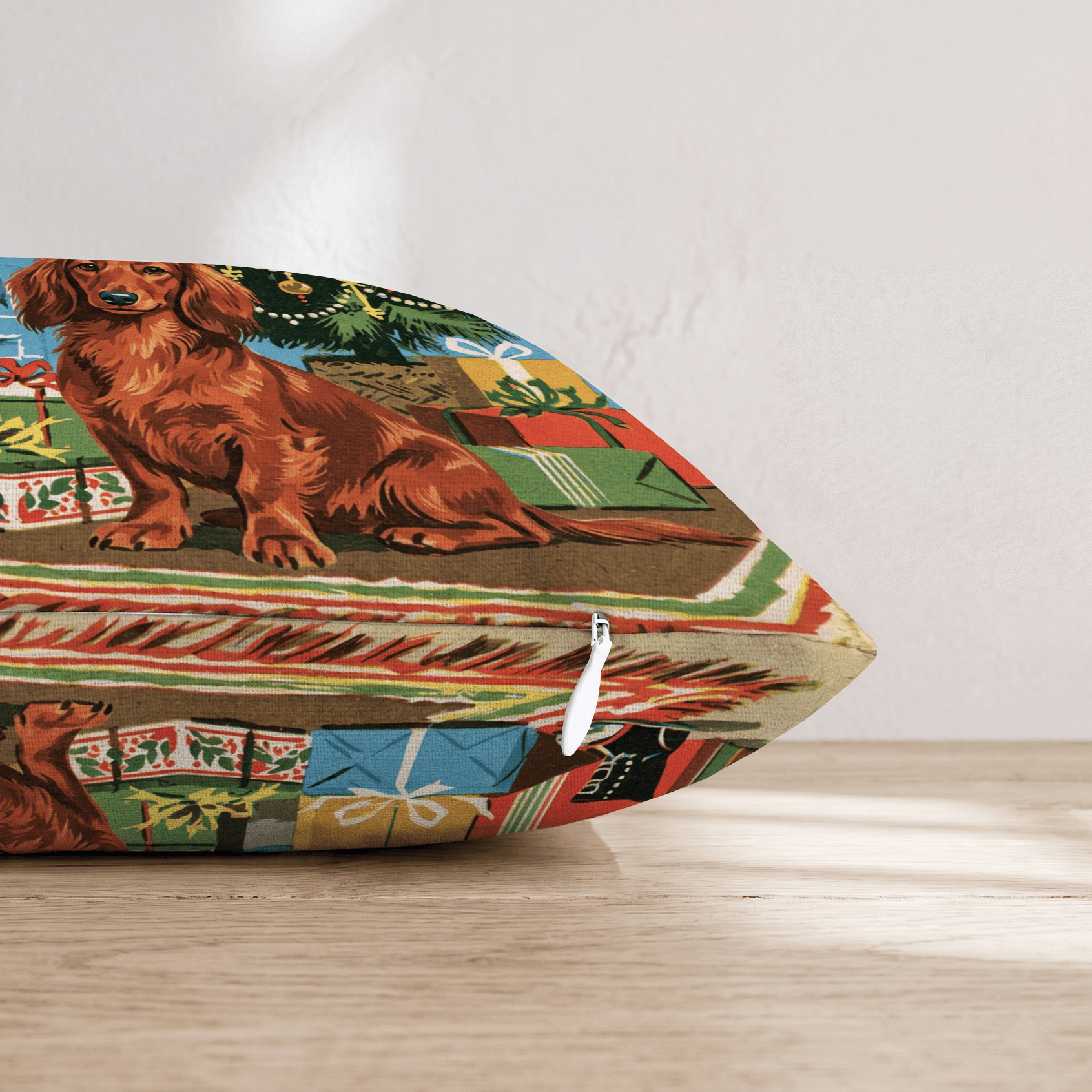 Retro Parlor Dachshund Throw Pillow - Hillcroft Home
