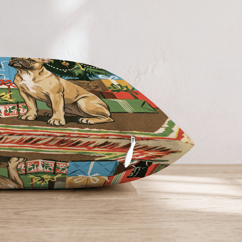 Retro Parlor French Bulldog Throw Pillow - Hillcroft Home