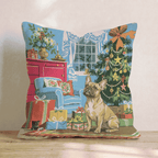 Retro Parlor French Bulldog Throw Pillow - Hillcroft Home