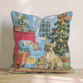Retro Parlor French Bulldog Throw Pillow - Hillcroft Home