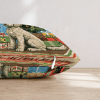 Retro Parlor Labradoodle Throw Pillow - Hillcroft Home