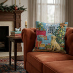 Retro Parlor Labrador Retriever Throw Pillow - Hillcroft Home