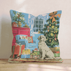 Retro Parlor Retriever Throw Pillow - Hillcroft Home