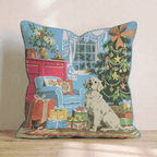 Retro Parlor Retriever Throw Pillow - Hillcroft Home