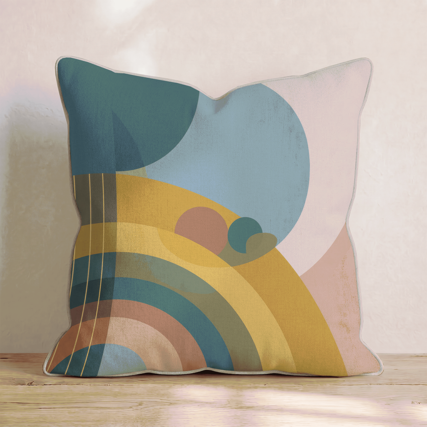 Retro Rainbow Groove Throw Pillow - Hillcroft Home