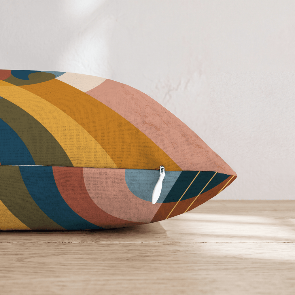 Retro Rainbow Groove Throw Pillow - Hillcroft Home