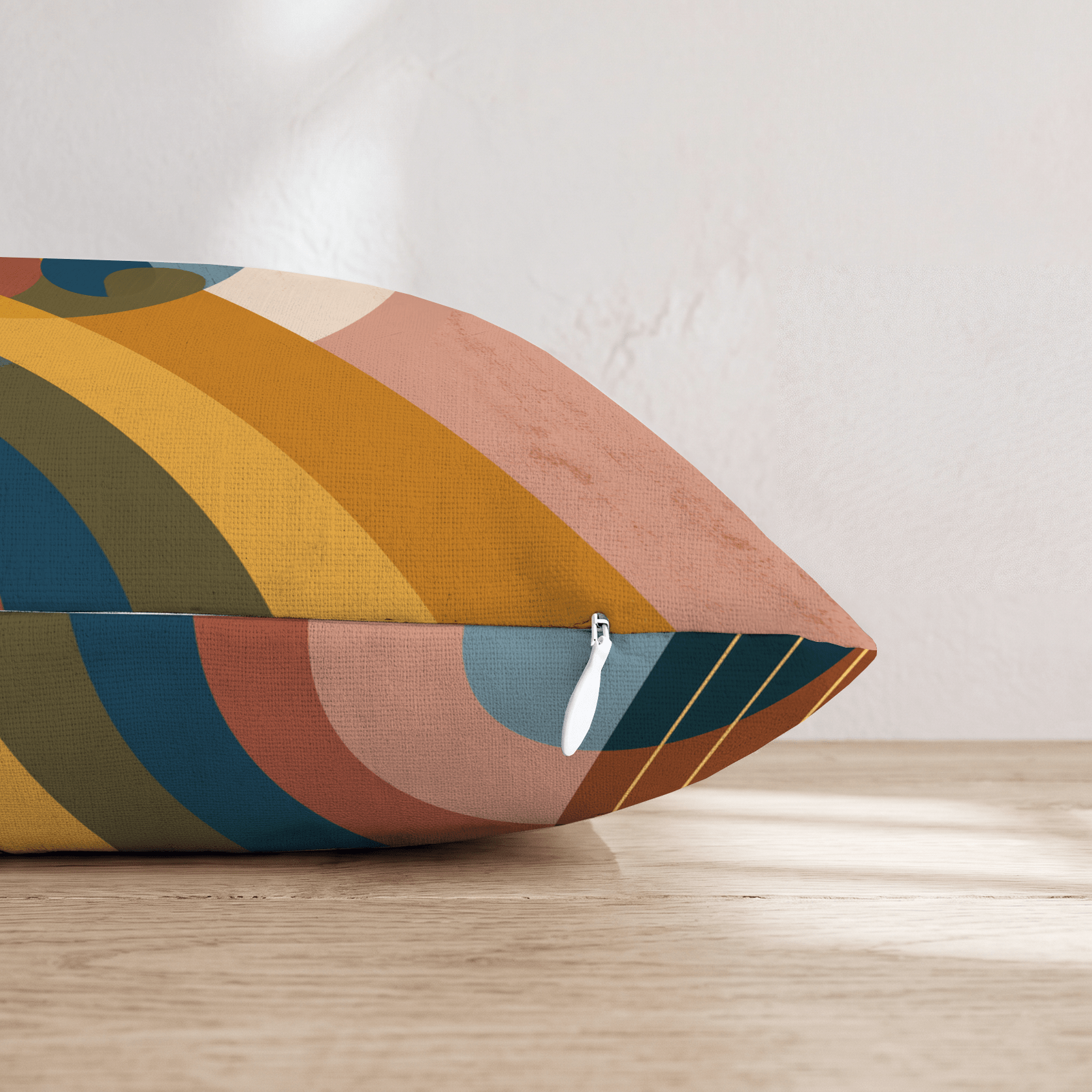 Retro Rainbow Groove Throw Pillow - Hillcroft Home