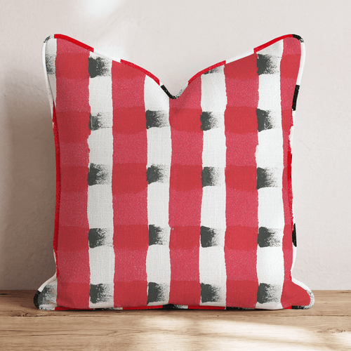 Retro Red Check Throw Pillow - Hillcroft Home