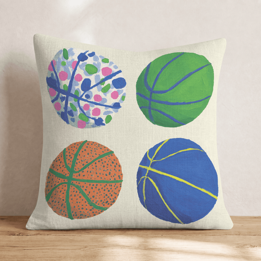 Retro Roundball Throw Pillow - Hillcroft Home