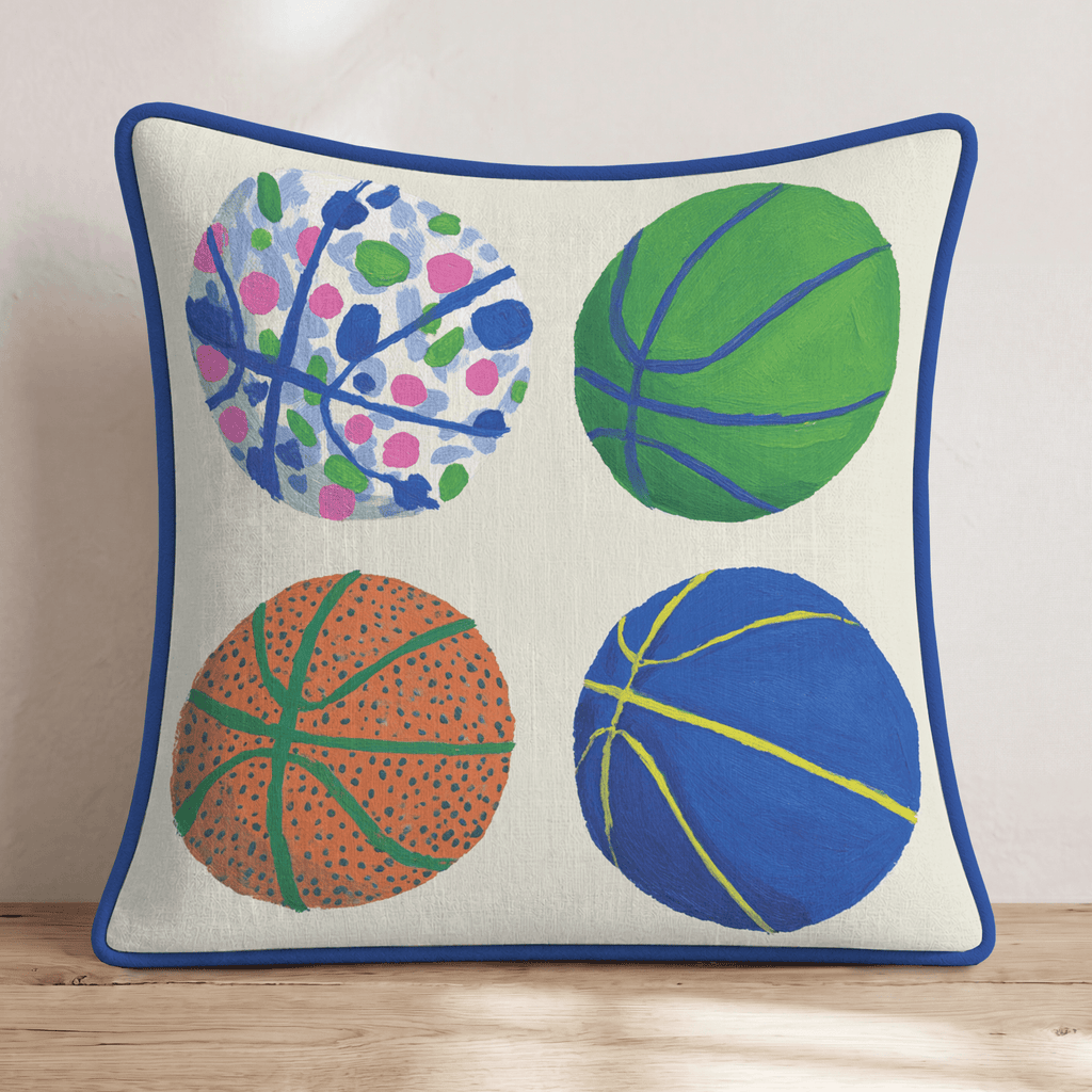 Retro Roundball Throw Pillow - Hillcroft Home