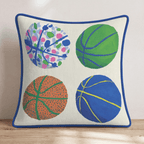 Retro Roundball Throw Pillow - Hillcroft Home
