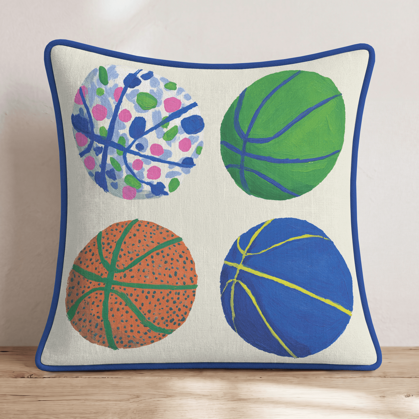Retro Roundball Throw Pillow - Hillcroft Home