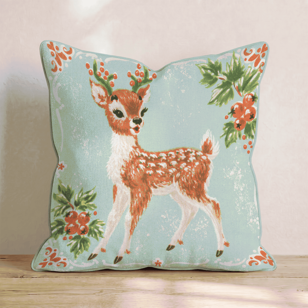 Retro Spotted Fawn Throw Pillow - Hillcroft Home