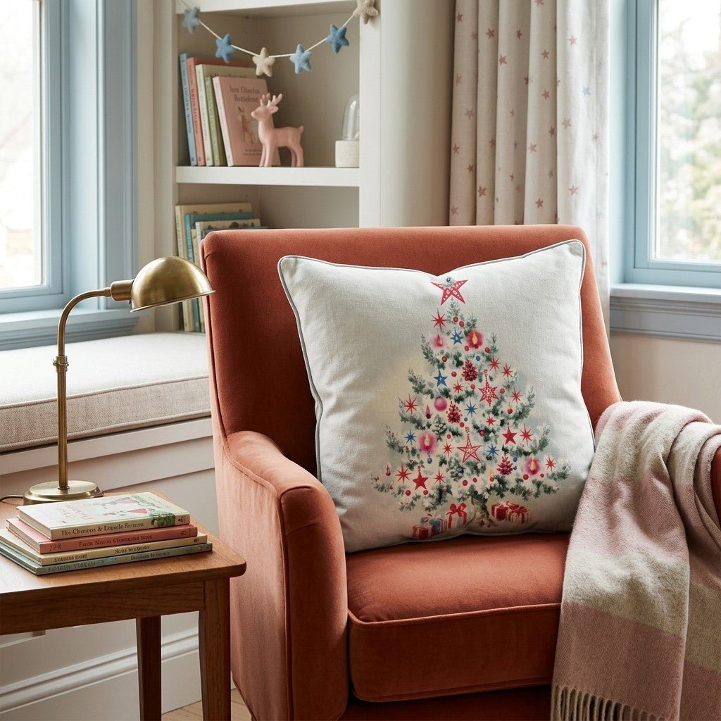 Retro Starlight Tree Throw Pillow - Hillcroft Home