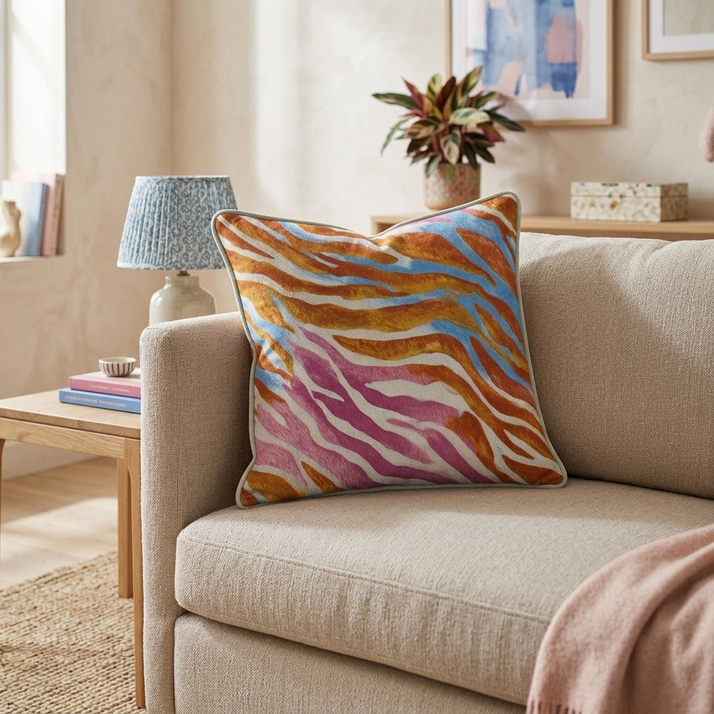 Retro Zebra Throw Pillow - Hillcroft Home