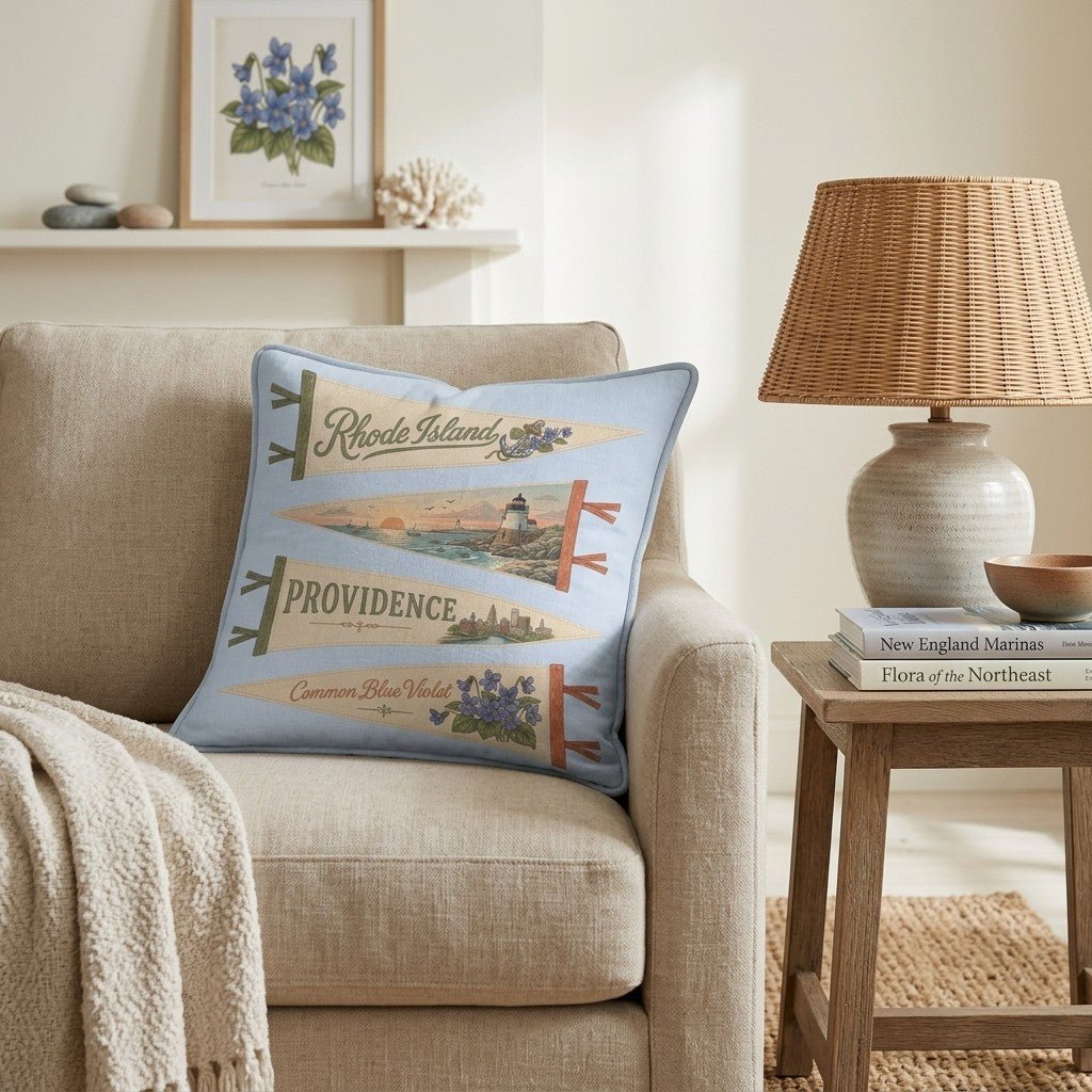 Rhode Island Pennant Throw Pillow - Hillcroft Home