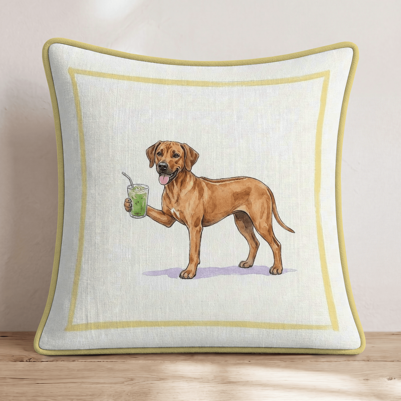 Rhodesian Ridgeback Matcha Throw Pillow - Hillcroft Home