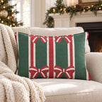 Ribbon & Evergreen Throw Pillow throw pillow - Hillcroft Home