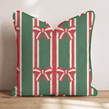 Ribbon & Evergreen Throw Pillow throw pillow - Hillcroft Home