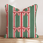 Ribbon & Evergreen Throw Pillow throw pillow - Hillcroft Home
