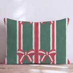 Ribbon & Evergreen Throw Pillow throw pillow - Hillcroft Home