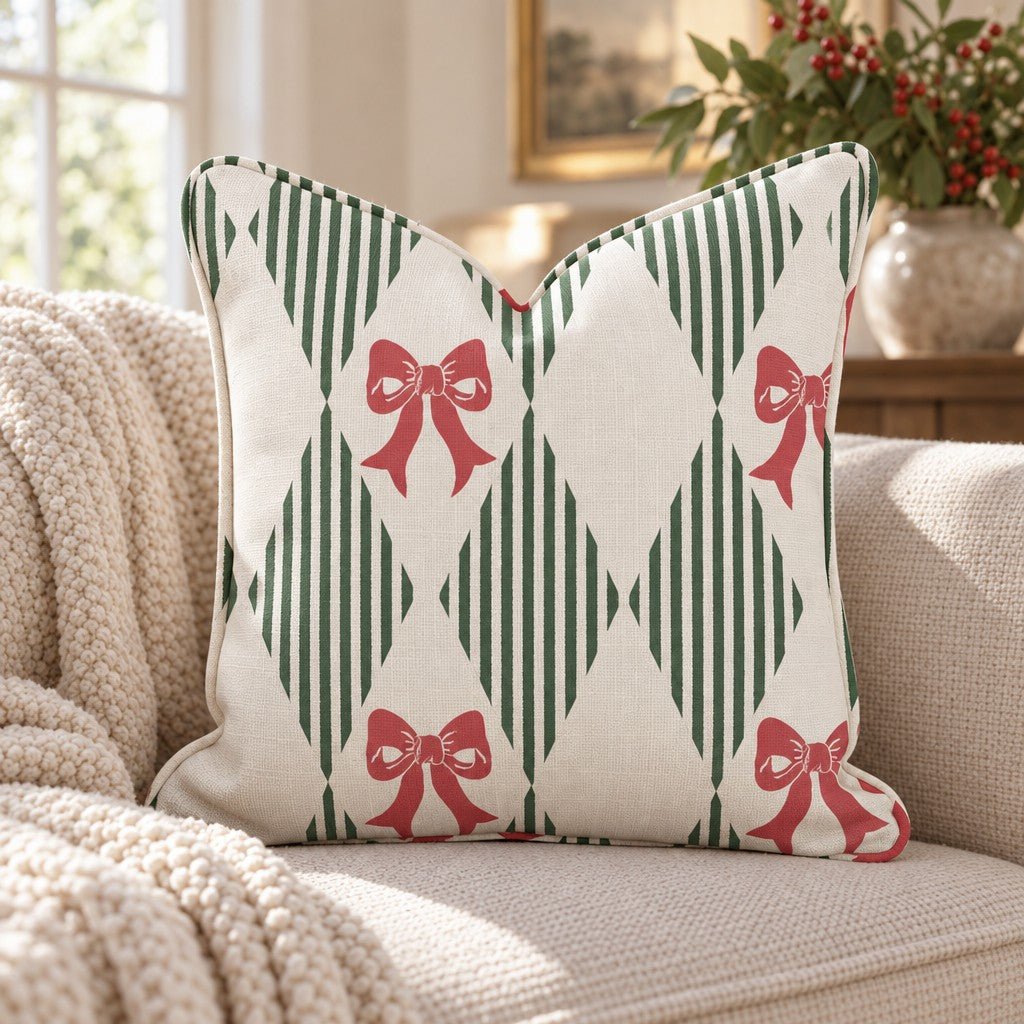Ribbon Harlequin Throw Pillow throw pillow - Hillcroft Home