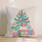 Ribboned Ornament Tree Throw Pillow - Hillcroft Home