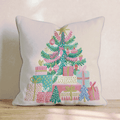 Ribboned Ornament Tree Throw Pillow - Hillcroft Home