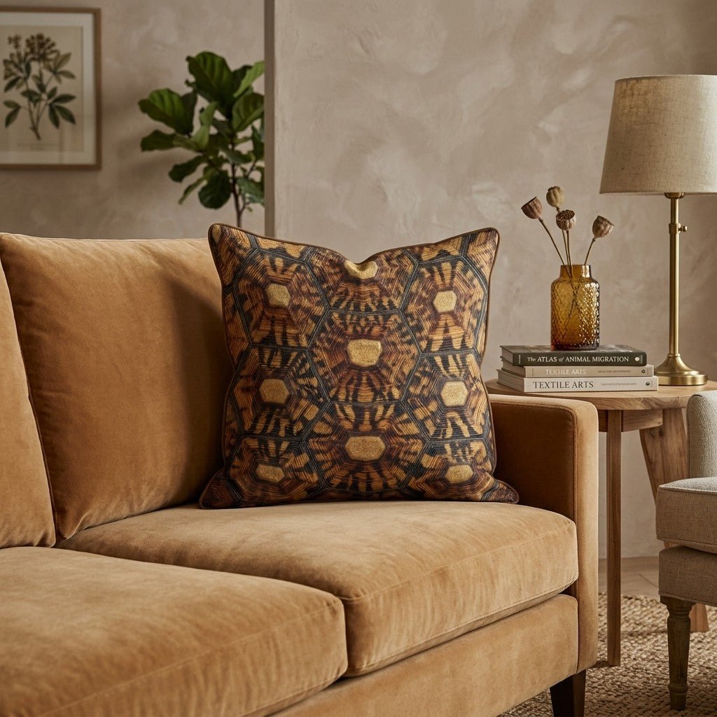 Rich Tortoise Shell Throw Pillow - Hillcroft Home