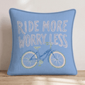 Ride More Worry Less Throw Pillow - Hillcroft Home