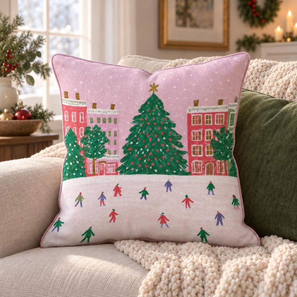Rink Pink Throw Pillow throw pillow - Hillcroft Home
