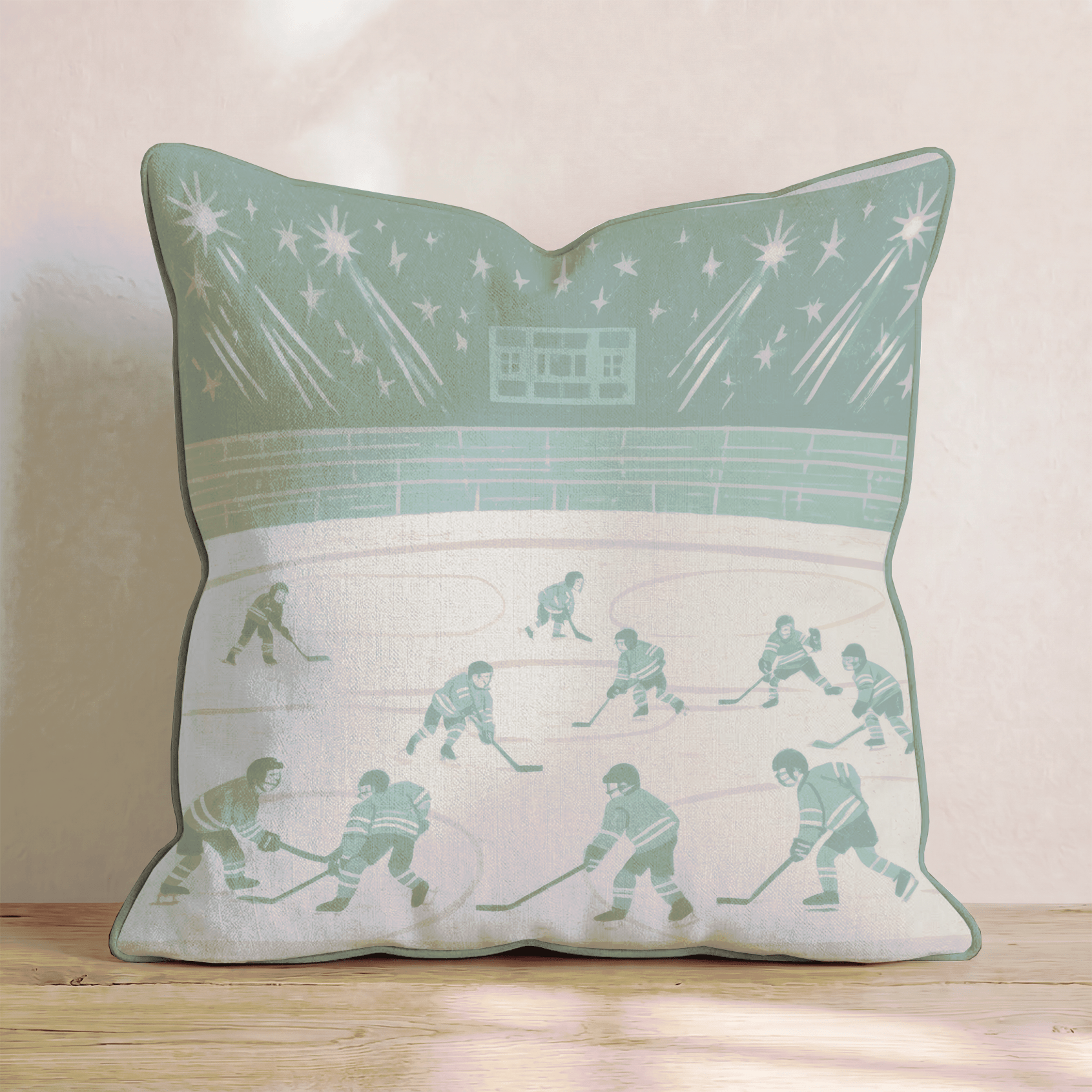 Rinkside Scene Throw Pillow - Hillcroft Home
