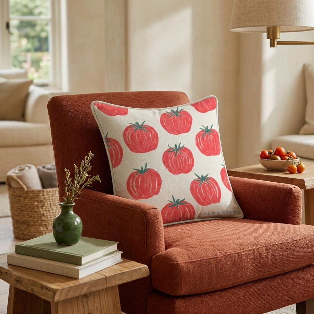 Ripe Red Tomatoes Throw Pillow - Hillcroft Home