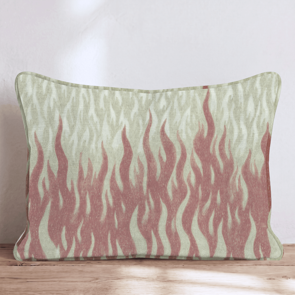 Rippling Flame Stripe Throw Pillow - Hillcroft Home
