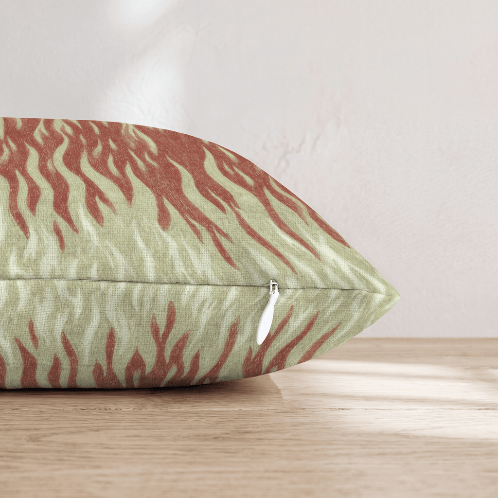 Rippling Flame Stripe Throw Pillow - Hillcroft Home