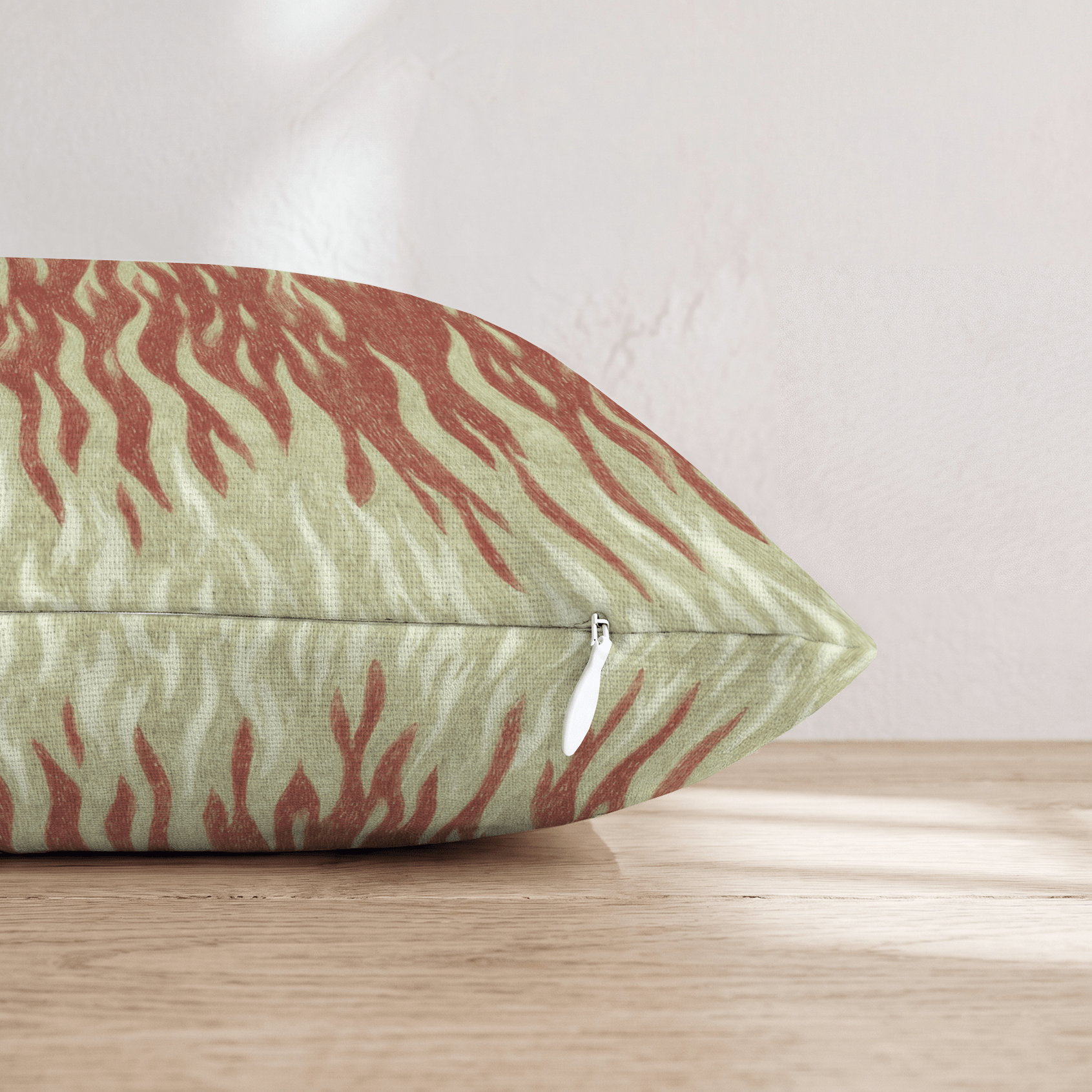 Rippling Flame Stripe Throw Pillow - Hillcroft Home