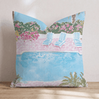 Riviera Pool Day Throw Pillow - Hillcroft Home