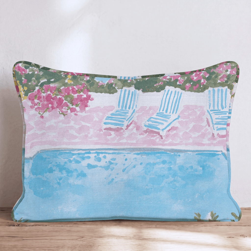 Riviera Pool Day Throw Pillow - Hillcroft Home