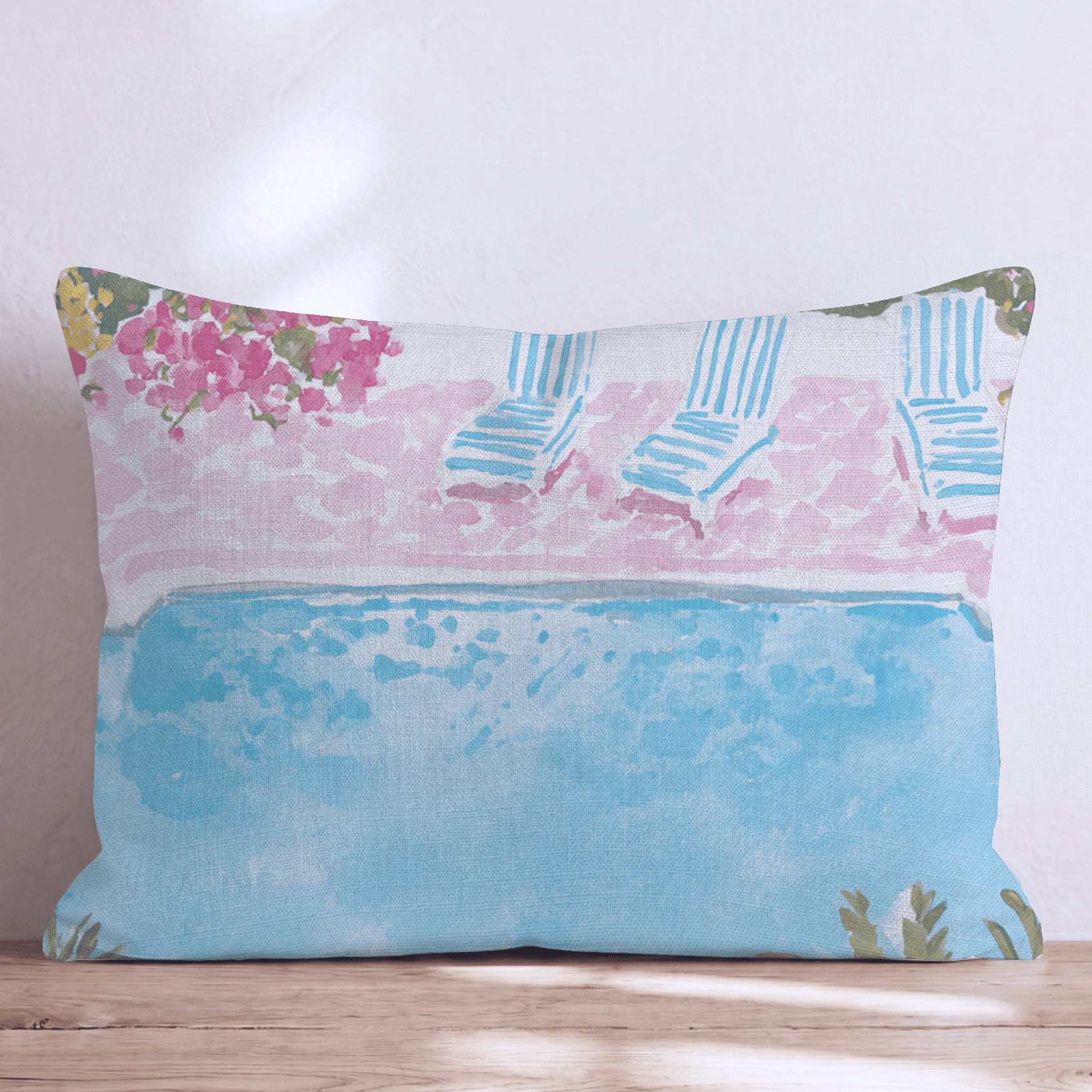 Riviera Pool Day Throw Pillow - Hillcroft Home