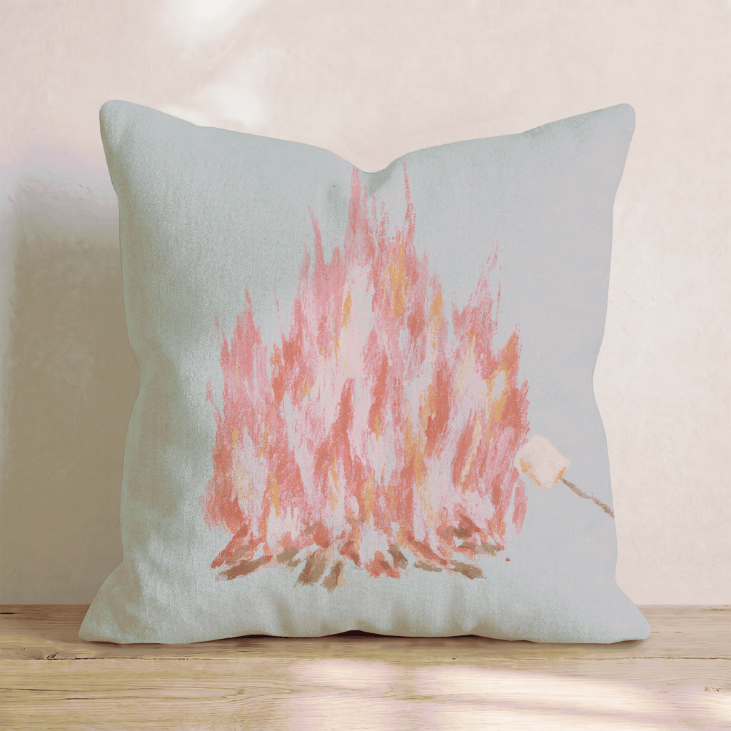 Roasting A Marshmallow Throw Pillow - Hillcroft Home