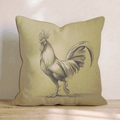 Rooster Kraft Drawing Throw Pillow - Hillcroft Home