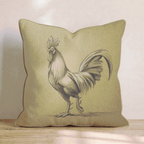 Rooster Kraft Drawing Throw Pillow - Hillcroft Home