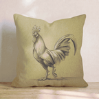 Rooster Kraft Drawing Throw Pillow - Hillcroft Home