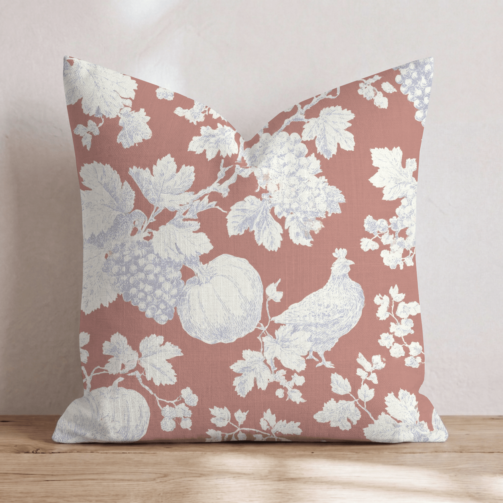 Rooster Toile Throw Pillow - Hillcroft Home