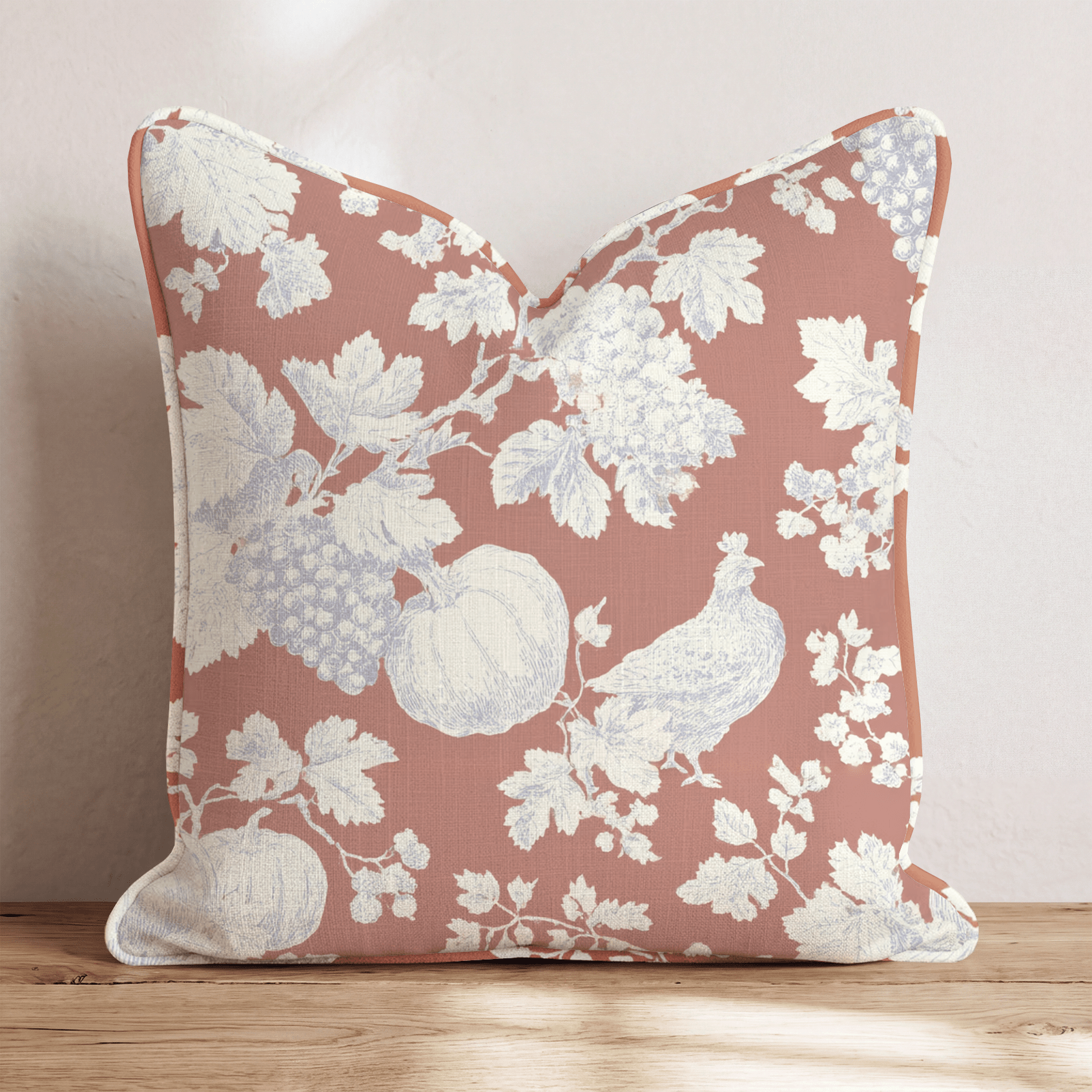 Rooster Toile Throw Pillow - Hillcroft Home