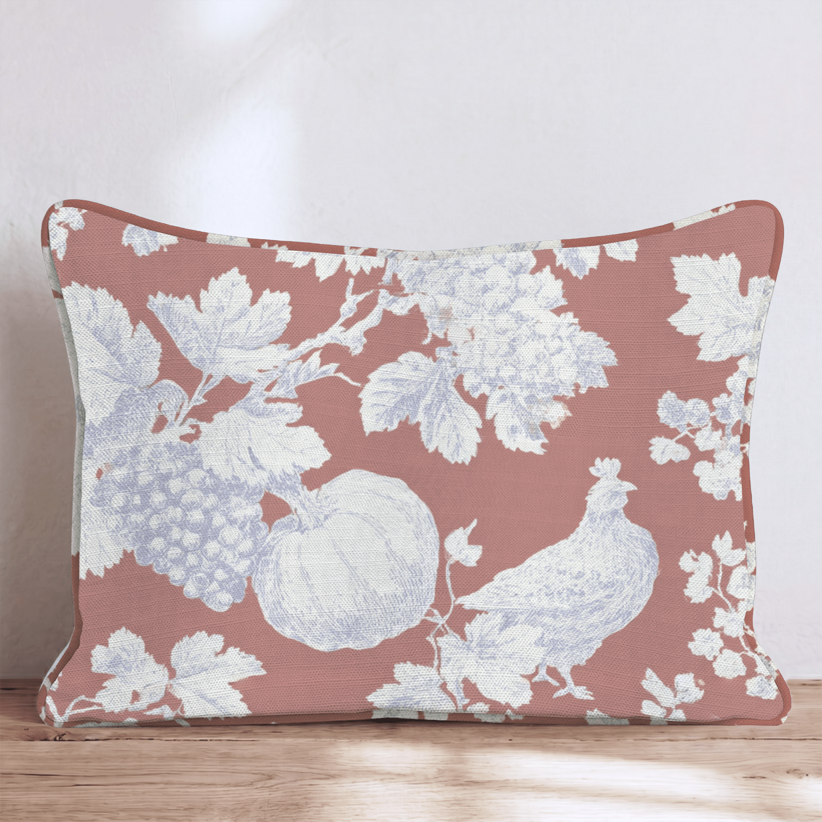 Rooster Toile Throw Pillow - Hillcroft Home