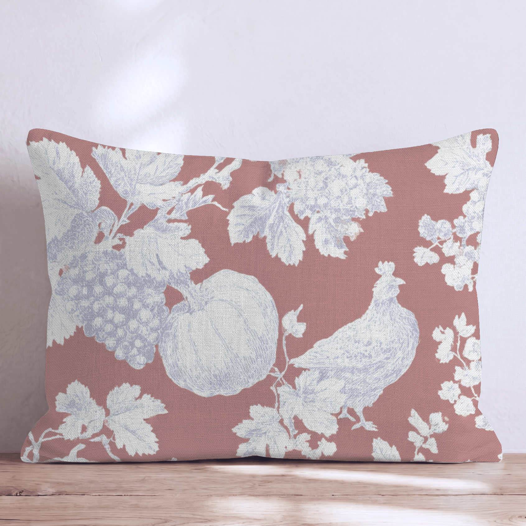 Rooster Toile Throw Pillow - Hillcroft Home