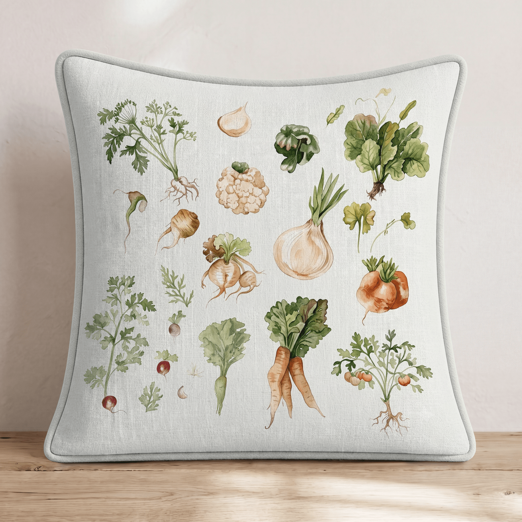 Root Veggies Throw Pillow - Hillcroft Home